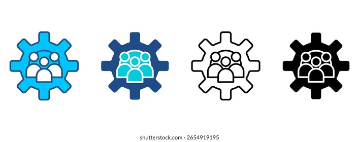 System Icon Set With Multiple Styles. Vector Illustration