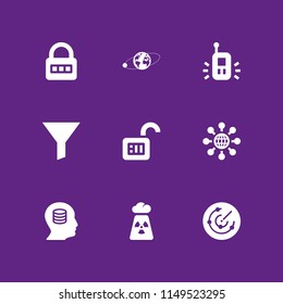 system icon set. scheme, radar and radiation vector icon for graphic design and web