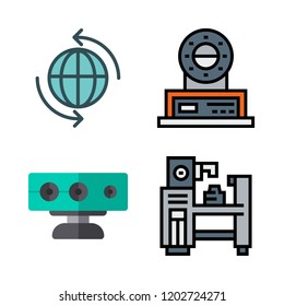 system icon set. vector set about sensor, industrial robot and internet icons set.