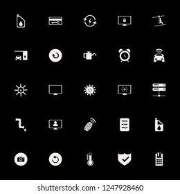 system icon. system vector icons set car oil, pos terminal, temperature and reload arrow