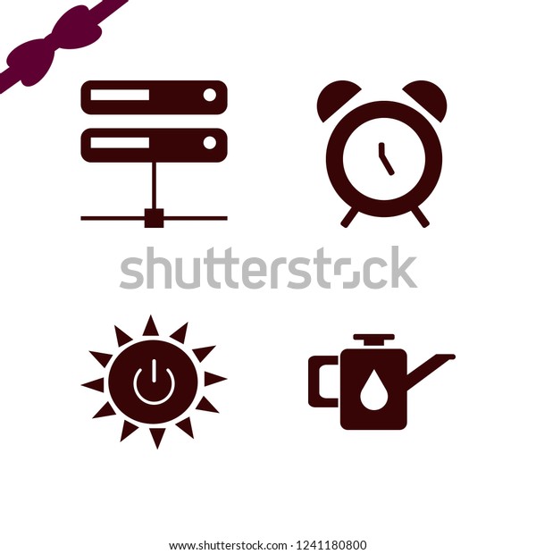 system icon. system vector icons set solar power,\
car oil, server and\
alarm