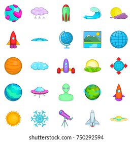System icons set. Cartoon set of 25 system vector icons for web isolated on white background