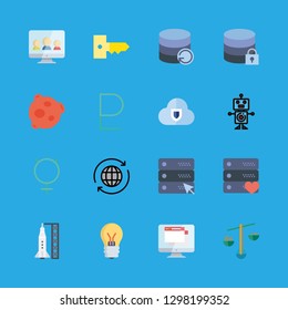 system icons set with protected, key and worldwide vector set