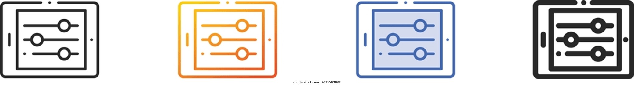 system icon.Thin Linear, Gradient, Blue Stroke and bold Style Design Isolated On White Background