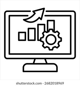 Vector de ilustración de icono de contorno de mejora del sistema