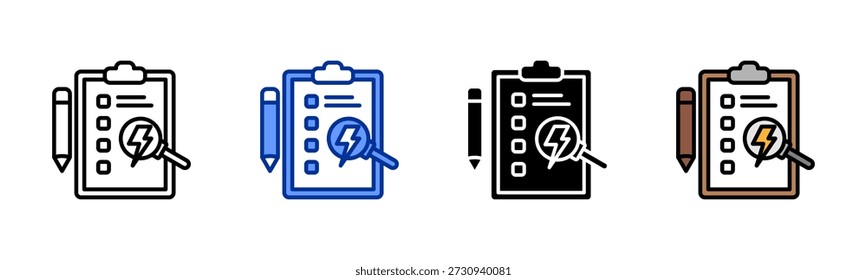 System Inspection icon set multiple style collection