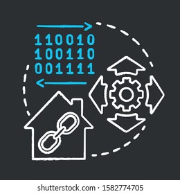 System installation chalk concept icon. Smart house setup process idea. Introducing innovative technology for apartment. House management software. Vector isolated chalkboard illustration