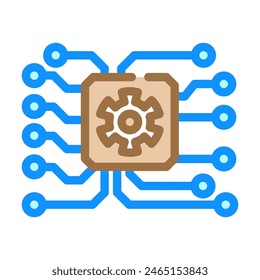 Farbsymbol-Vektorgrafik des Systemintegrations-Analyst. Systemintegrations-Analyst-Zeichen. Isolierte Symboldarstellung