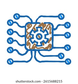 system integration analyst doodle icon sketch vector. system integration analyst sign. isolated symbol illustration