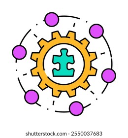 system integration business process line icon vector. system integration business process sign. isolated symbol illustration