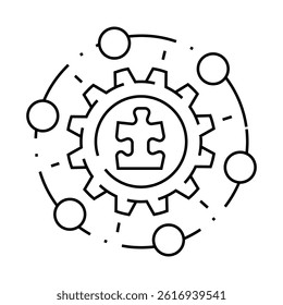 system integration business process line icon vector. system integration business process sign. isolated contour symbol black illustration