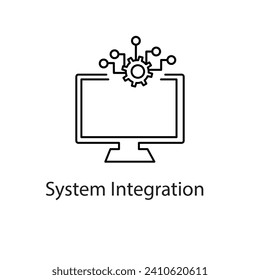 system integration icon, flat liner symbol, system integration icon For web design, apps and printing usage..eps