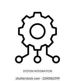 system integration icon. Line Art Style Design Isolated On White Background