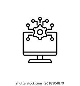 system integration icon with line style isolated on white background, eps file and easy to edit and change color.