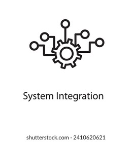 system integration icon, liner flat illustration on white background..eps