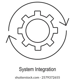 System Integration Icon, Seamless Solutions The Power of System Integration, Bridging Technology How System Integration Drives Efficiency, vector