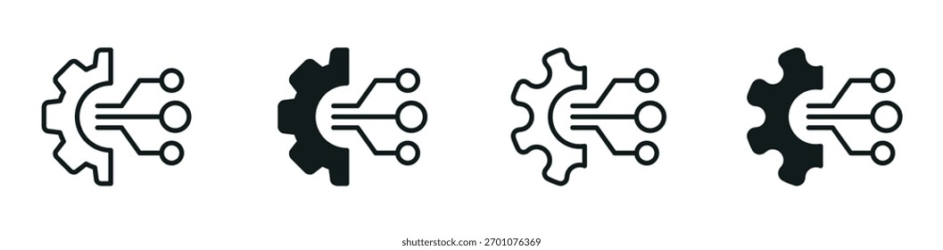 System integration vector icons set. Integration icon