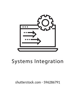 System Integration Vector Line Icon