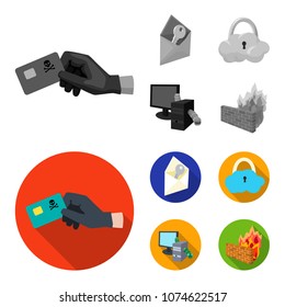 System, internet, connection, code .Hackers and hacking set collection icons in monochrome,flat style vector symbol stock illustration web.