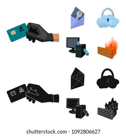 System, internet, connection, code .Hackers and hacking set collection icons in cartoon,black style vector symbol stock illustration web.
