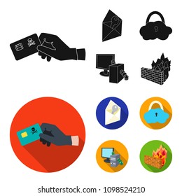 System, internet, connection, code .Hackers and hacking set collection icons in black, flat style vector symbol stock illustration web.