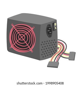 С auf weißem Hintergrund. Vektorgrafik. Flacher Stil. Videokunst für Computer-Elektronikgeschäft, Online-Internetdienst, Mining-Farmen, Gamer-Upgrade. Hardware,  
Zubehör.