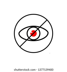system is the lack of red eye. Vector icon