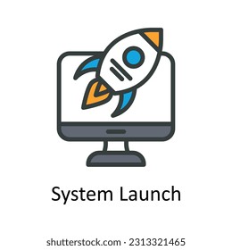 System Launch  Vector   Fill outline  Icon Design illustration. Digital Marketing  Symbol on White background EPS 10 File