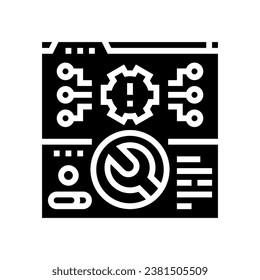 vector de icono de glifo analista de mantenimiento del sistema. signo del analista de mantenimiento del sistema. ilustración de símbolo aislado