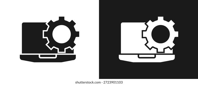Conjunto De Iconos De Mantenimiento Del Sistema Glifo En Fondo Blanco Y Negro