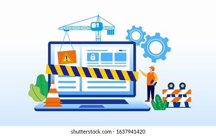 System Maintenance Update Under Construction Layout Stock Vector ...