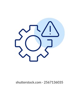 System malfunction alert, critical danger notification. Operational or configuration error. Pixel perfect, editable stroke icon