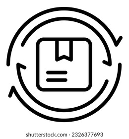 vector de contorno de icono de administración del sistema. Control digital. Producto de proveedor