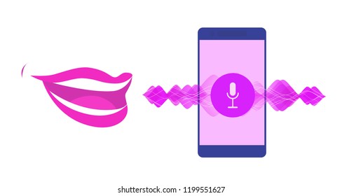 System for mobile phone. Diagram for speech detect application, voice intelligent technologies.