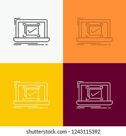 system, monitoring, checklist, Good, OK Icon Over Various Background. Line style design, designed for web and app. Eps 10 vector illustration