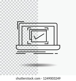 system, monitoring, checklist, Good, OK Line Icon on Transparent Background. Black Icon Vector Illustration