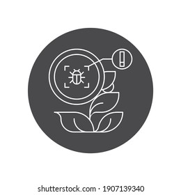 System monitoring the crop field with the help of sensors. Insect, parasite in tomato. Smart farming black glyph icon. Sign for web page, app. UI UX GUI design element. Editable stroke. Pixel Perfect