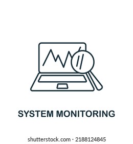 System Monitoring icon. Monochrome simple line Data Science icon for templates, web design and infographics