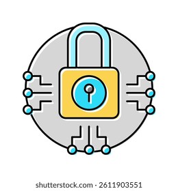 system padlock color icon vector. system padlock sign. isolated symbol illustration