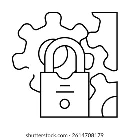 system padlock line icon vector. system padlock sign. isolated contour symbol black illustration