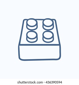 Icono de esbozo vectorial de pieza del sistema aislado en el fondo. Icono de la pieza del sistema dibujado a mano. Icono de esbozo de parte del sistema para infografía, sitio web o aplicación.