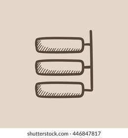 System parts vector sketch icon isolated on background. Hand drawn System parts icon. System parts sketch icon for infographic, website or app.
