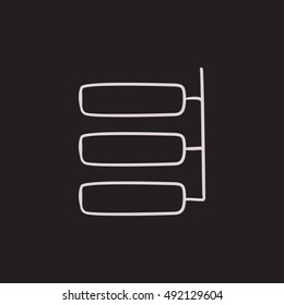 Icono de esbozo vectorial de piezas del sistema aislado en el fondo. Icono de piezas del sistema dibujadas a mano. Icono de esbozo de piezas del sistema para infografía, sitio web o aplicación.