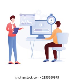 System performance testing, flat illustration 

