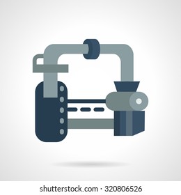 System of pipeline and tanks for gas. Gas transportation. Industrial structures. Flat color vector icon. Design symbols for website and business.