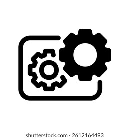 System Preferences Symbol with Cogwheels Inside Rounded Frame Design