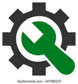 System Preferences vector icon. Style is bicolor flat icon symbol, green and gray colors, white background.