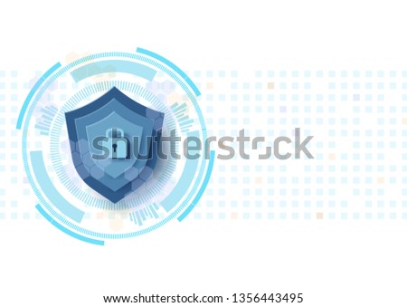 system protection concept, protect sheild cyber concept. vector illustration.
