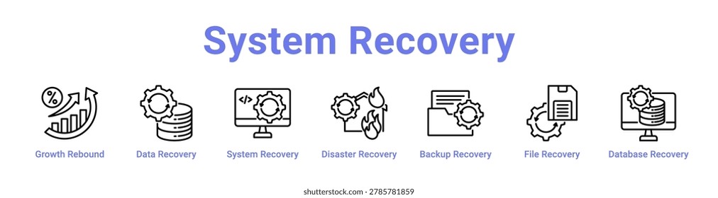 System Recovery web icon banner and collection