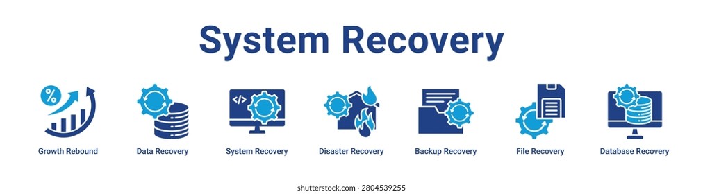System Recovery web icon banner and collection